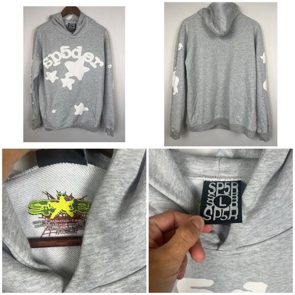 Sp5der Hoodie Beluga – Black Label, Designer Streetwear Sz L - Picture 9 of 11